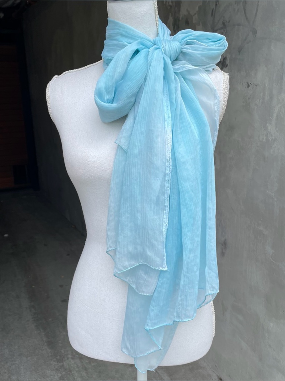 Baby Blue Sheer Long Scarf